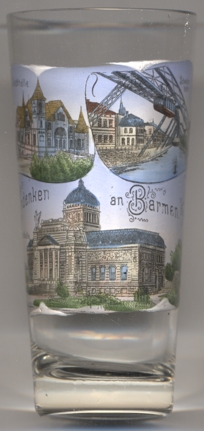 4042 Wuppertal [Barmen]: Stadthalle, Schwebebahn, Ruhmeshalle