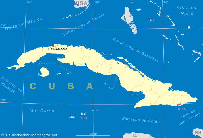 Map of Cuba