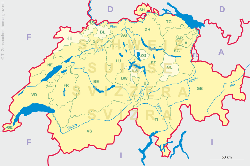Map of Switzerland