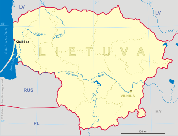 Map of Lithuania