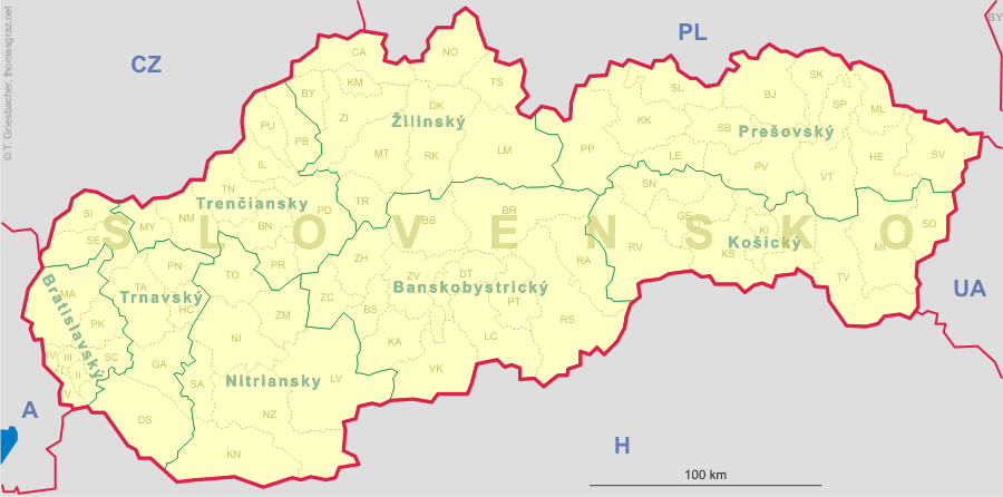Map of Slovakia